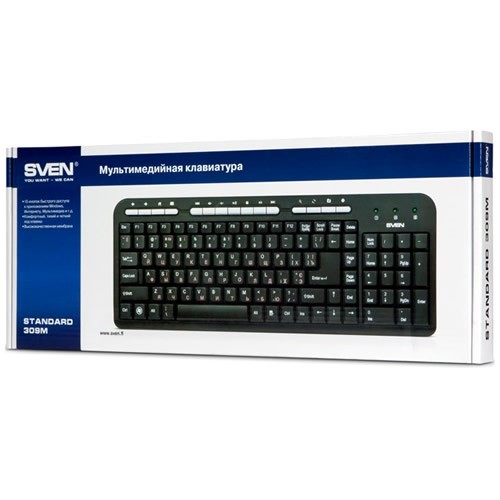 Клавиатура SVEN 309M Standard USB Black (Черная) 3