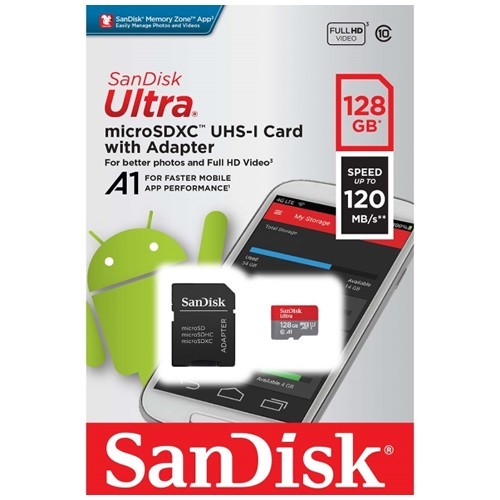 Карта памяти MicroSDXC SanDisk Ultra 128Gb UHS-I (SDSQUA4-128G-GN6MN) EAC 3