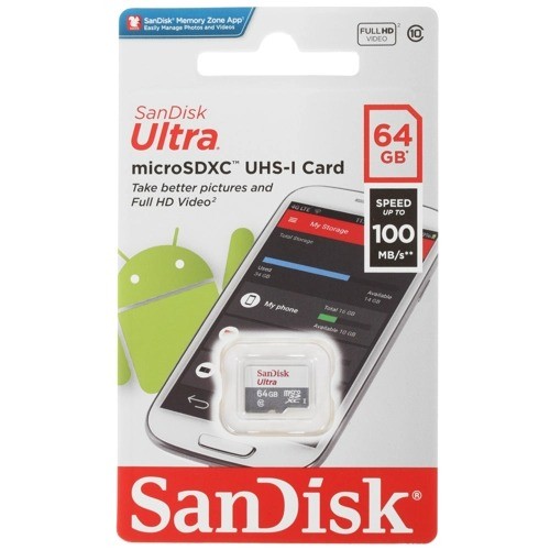 Карта памяти MicroSDXC SanDisk Ultra 64Gb UHS-I (SDSQUNR-064G-GN3MN) EAC 2