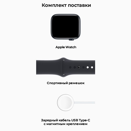 Умные часы Apple Watch Series SE Gen 2 40 мм Midnight Aluminium Case, Midnight Sport Band (S/M) 6