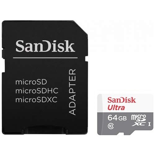 Карта памяти MicroSDXC SanDisk Ultra 64Gb UHS-I (SDSQUNS-064G-GN3MA) EAC 1