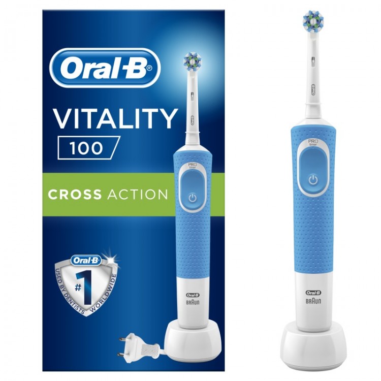 Электрическая зубная щетка Oral-B Vitality 100 CrossAction Blue (Голубой) 1