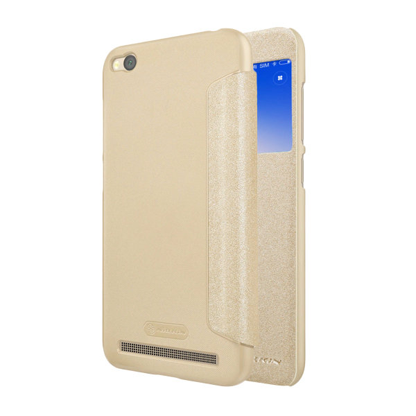 Чехол-книжка Nillkin Sparkle для Xiaomi Redmi 5A (Золотая) 2