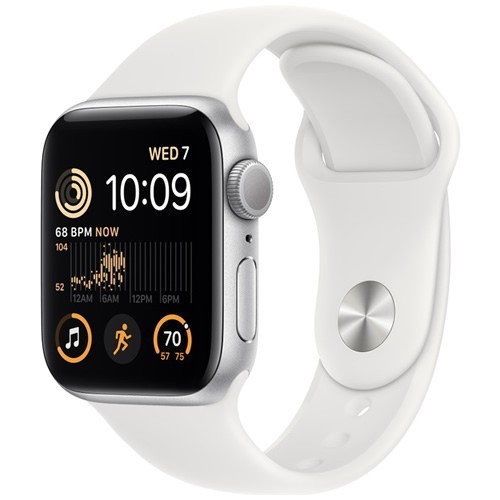 Умные часы Apple Watch Series SE Gen 2 40 мм Silver Aluminium Case, White Sport Band (M/L) 1