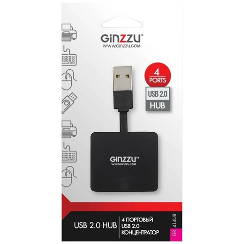 Концентратор USB 2.0 GiNZZU GR-414UB 4 ports 4