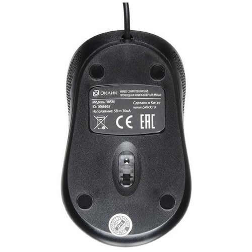Проводная мышь Oklick 385M USB оптическая Black/Red (Черно-красная) 2