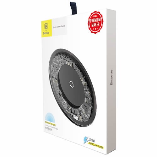 Беспроводное зарядное устройство Baseus Simple Wireless Charger CCALL-AJK01 Black (Черный) 9