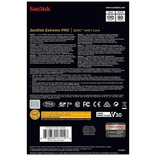 Карта памяти SanDisk SDXC Extreme Pro 512Gb (SDSDXXY-512G-GN4IN) 5