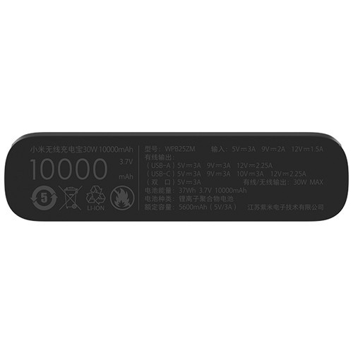 Внешний аккумулятор с подставкой для беспроводной зарядки Xiaomi Wireless Power Bank & Dock 2in1 30W 10000mah Black (Черный) WPB25ZM 5