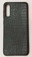 Силиконовая накладка для Samsung Galaxy A30S (Черная под кожу)