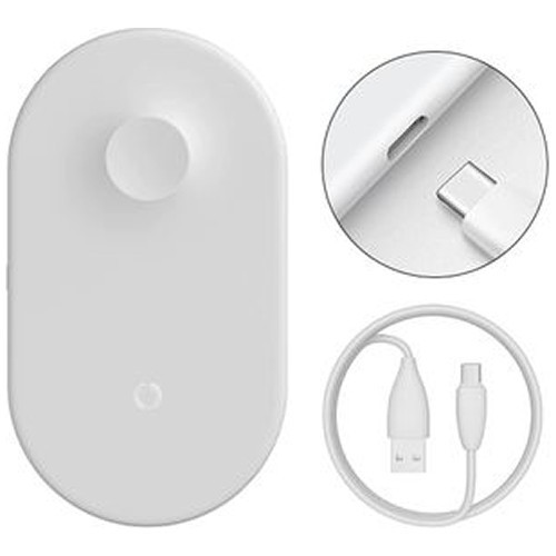Беспроводное зарядное устройство Baseus Smart 2 in 1 Wireless Charger WX2IN1-02 White (Белый) 3