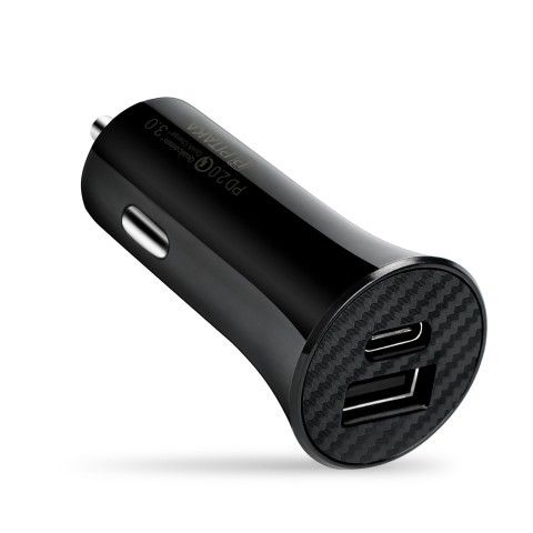 Мощное интеллектуальное автомобильное зарядное устройство Qualcomm 3.0 (USB A + Type C) 1