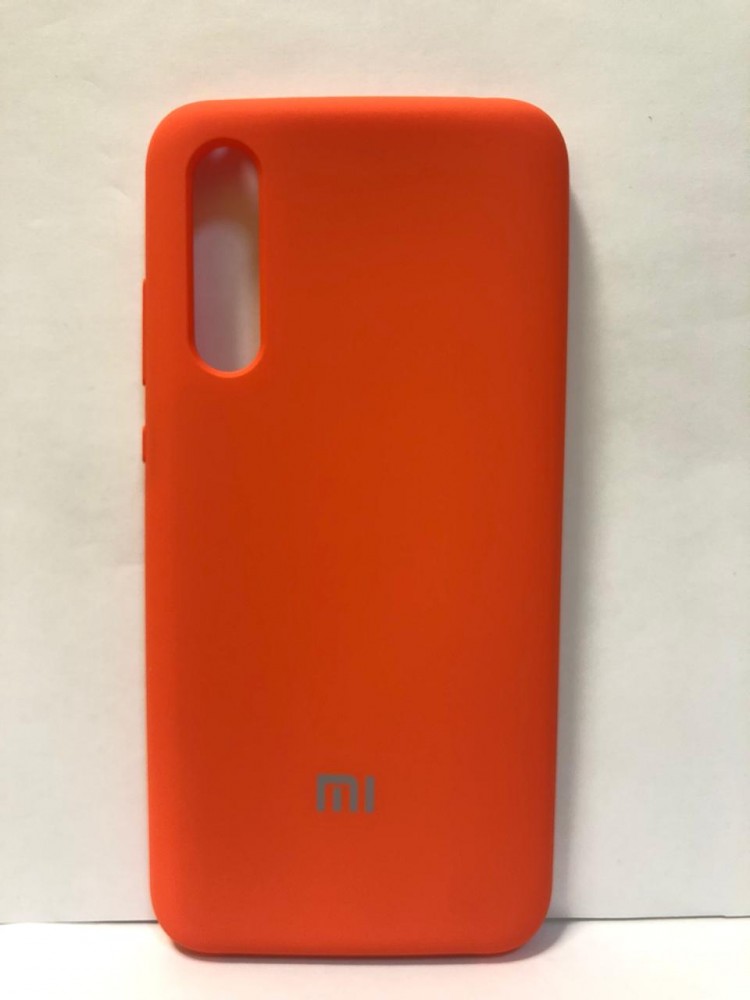 Силиконовая накладка для Xiaomi Mi 9 Lite с логотипом Mi (Оранжевая) 1