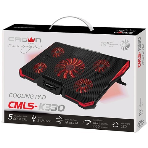 Охлаждающая подставка для ноутбука Crown CMLS-K330 Red (Красная) 10