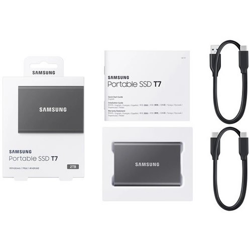 Внешний накопитель Samsung T7 SSD USB 3.2 2Tb Titan Grey (Серый титан) MU-PC2T0T/WW 8