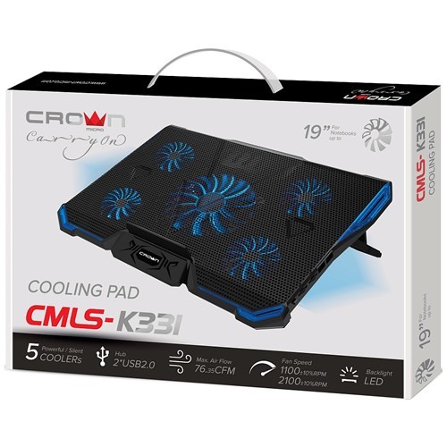 Охлаждающая подставка для ноутбука Crown CMLS-K331 Blue (Синяя) 10