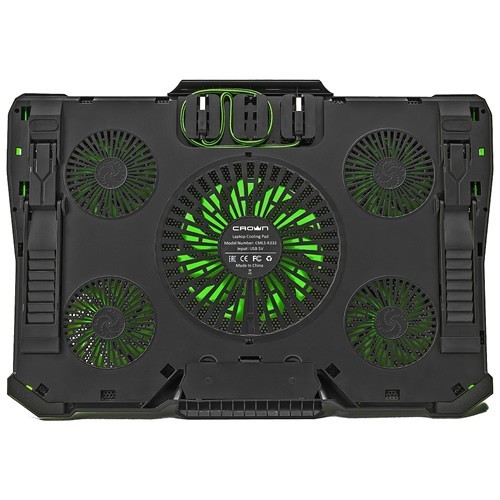 Охлаждающая подставка для ноутбука Crown CMLS-K332 Green (Зеленая) 6
