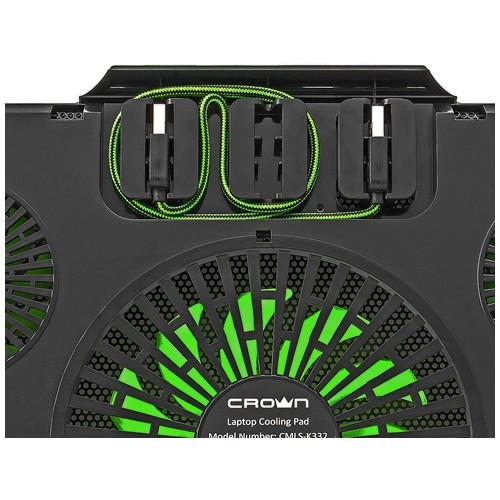 Охлаждающая подставка для ноутбука Crown CMLS-K332 Green (Зеленая) 7
