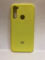 Силиконовая накладка для Xiaomi redmi Note 8 (с логотипом MI бледно-желтый)