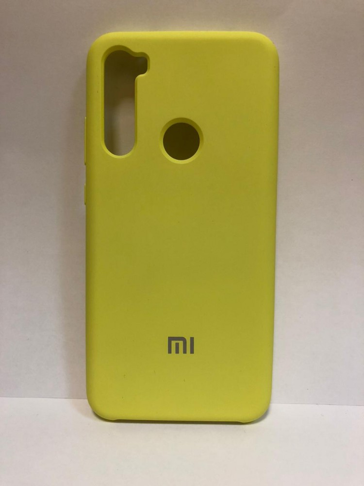 Силиконовая накладка для Xiaomi redmi Note 8 (с логотипом MI бледно-желтый) 1