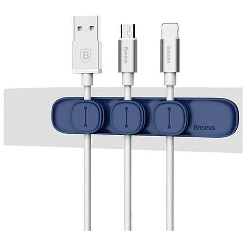 Держатель кабеля Baseus Peas Cable Clip ACWDJ-03 Blue (Синий) 4