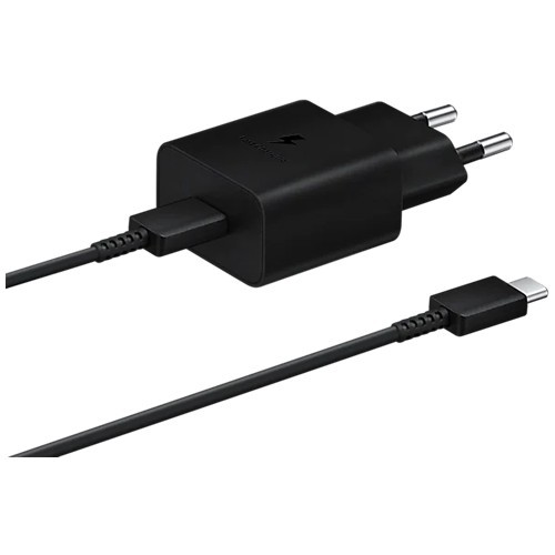 Сетевое зарядное устройство Samsung EP-T1510 15W USB Type-C Black (Черный) с кабелем 4