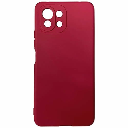 Силиконовая накладка для Xiaomi Mi 11 Lite/ Mi 11 Lite NE Wine Red (Бордовая) 1