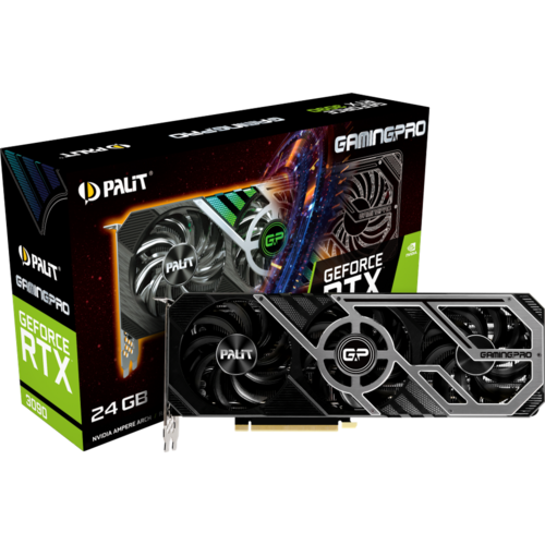 Видеокарта Palit GeForce RTX 3090 1395MHz PCI-E 4.0 24576MB 19500MHz 384 bit HDMI 3xDisplayPort HDCP GamingPro EAC 10