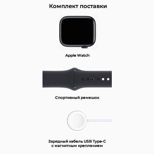 Умные часы Apple Watch Series 8 41 мм Midnight Aluminium Case, Midnight Sport Band S/M 5