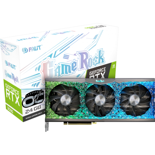 Видеокарта Palit GeForce RTX 3090 1395MHz PCI-E 4.0 24576MB 19500MHz 384 bit HDMI 3xDisplayPort HDCP GameRock OC EAC 8