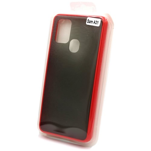 Силиконовая накладка для Samsung Galaxy A21S Skin Feeling (Красная рамка) 2