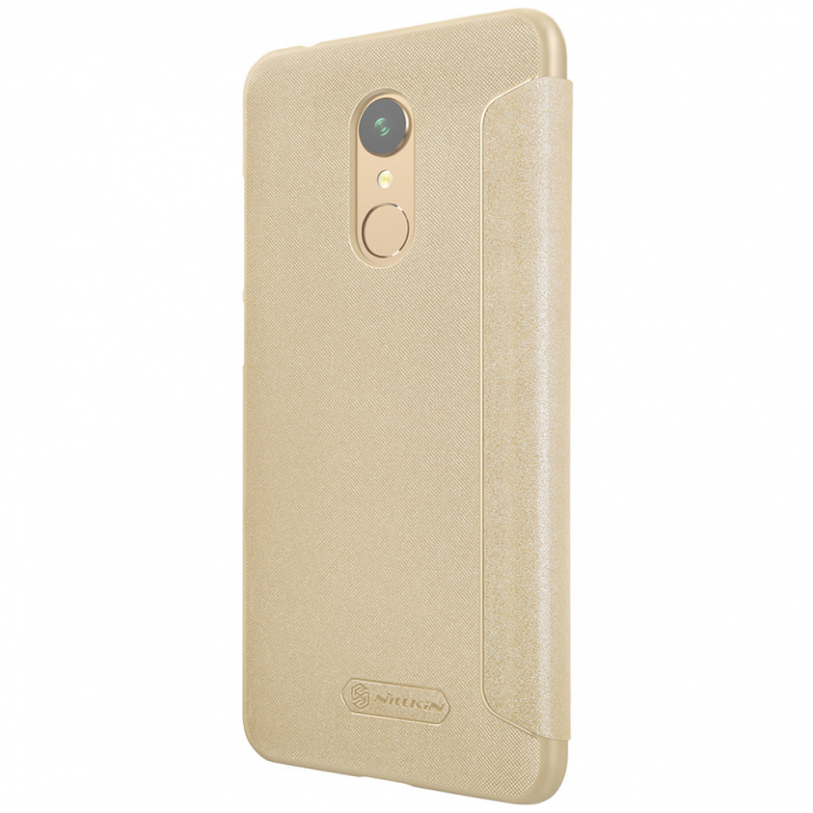  Чехол-книжка Nillkin Sparkle для Xiaomi Redmi 5 (Золотая) 3