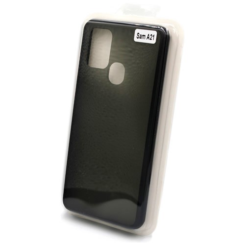 Силиконовая накладка для Samsung Galaxy A21S Skin Feeling (Черная рамка) 2
