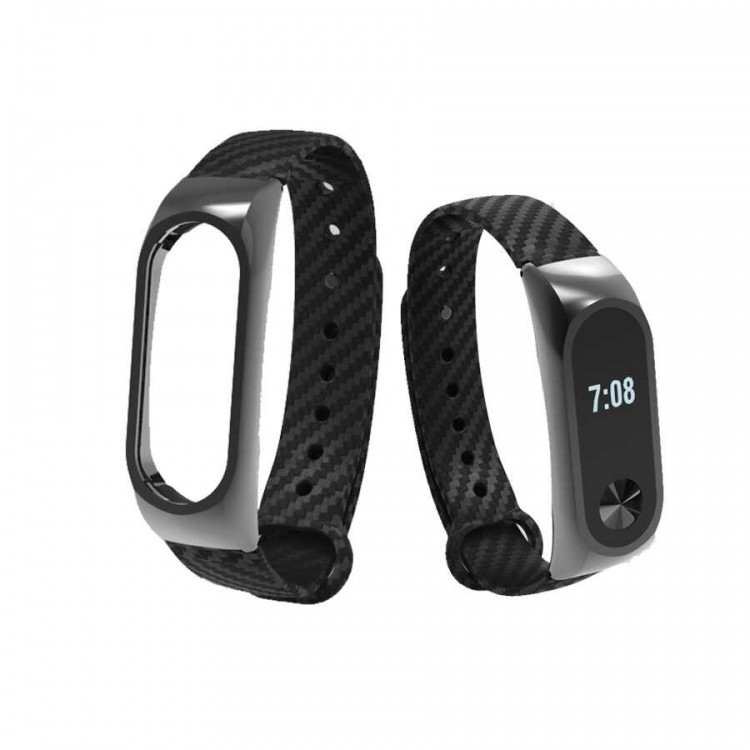 Браслет для Mi band 4 (под карбон с металическим основанием) 1