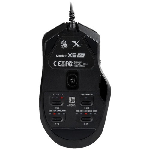 Проводная мышь A4Tech Bloody X5 Pro USB оптическая Black (Черная) 3