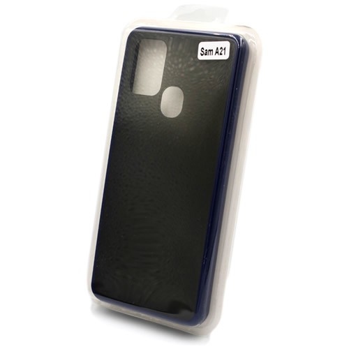 Силиконовая накладка для Samsung Galaxy A21S Skin Feeling (Синяя рамка) 2