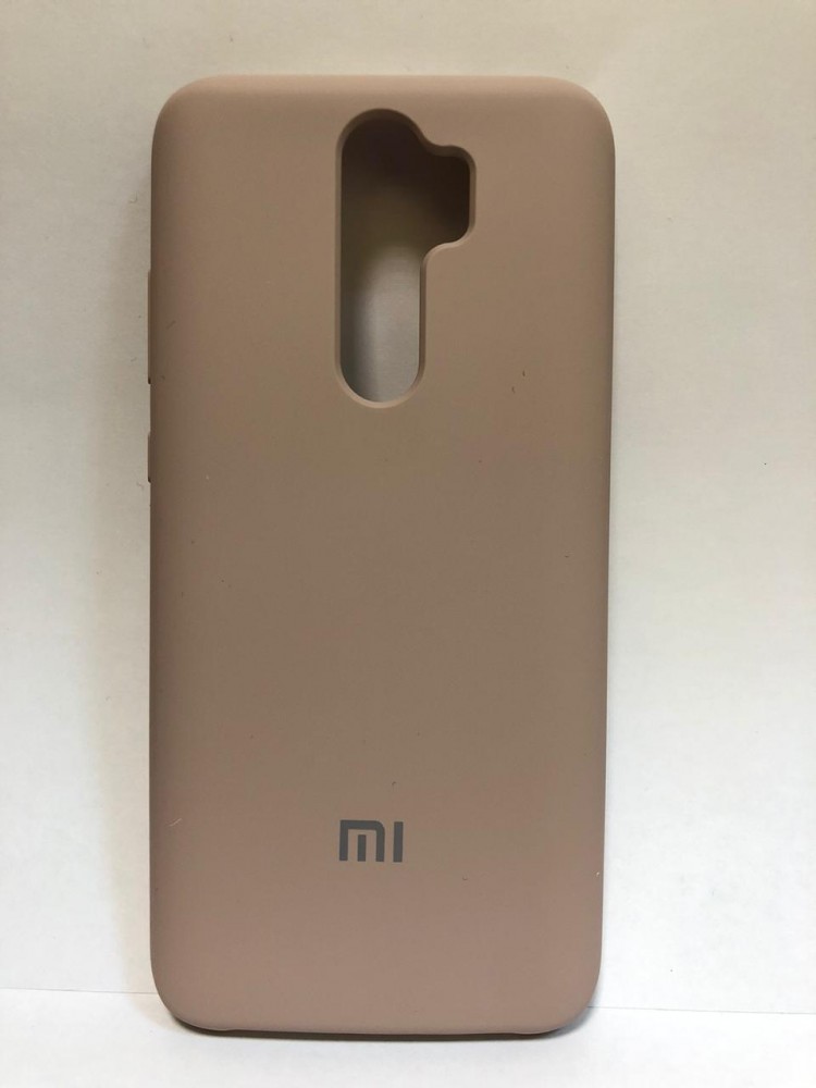 Силиконовая накладка для Xiaomi redmi Note 8 Pro (с логотипом MI бежевая) 1