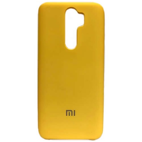 Силиконовая накладка для Xiaomi Redmi Note 8 Pro с логотипом Mi Yellow (Жёлтая) 1