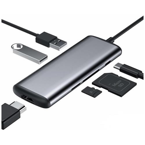 Многофункциональная док-станция картридер Xiaomi HAGiBiS USB Type-C UC39-PDMI Gray (Серый) 3