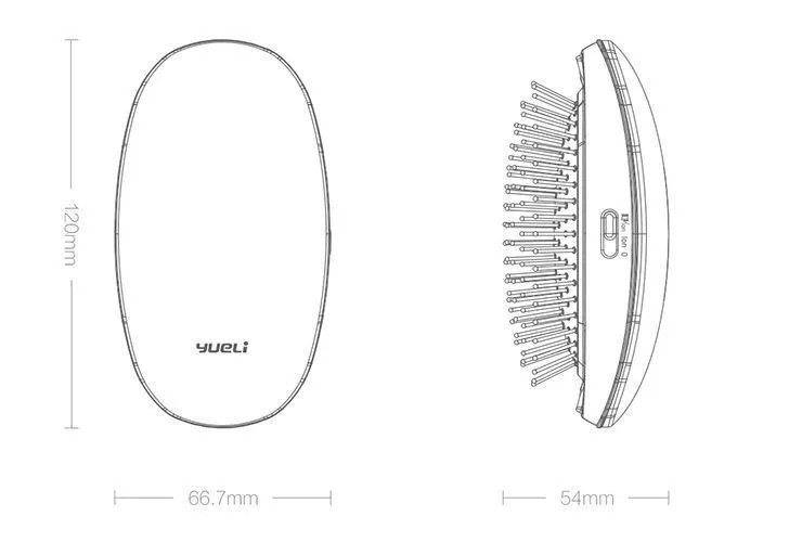 Xiaomi Массажная щетка Yueli Portable Anion Comb HIC-206 PM Pink (Розовый) 3