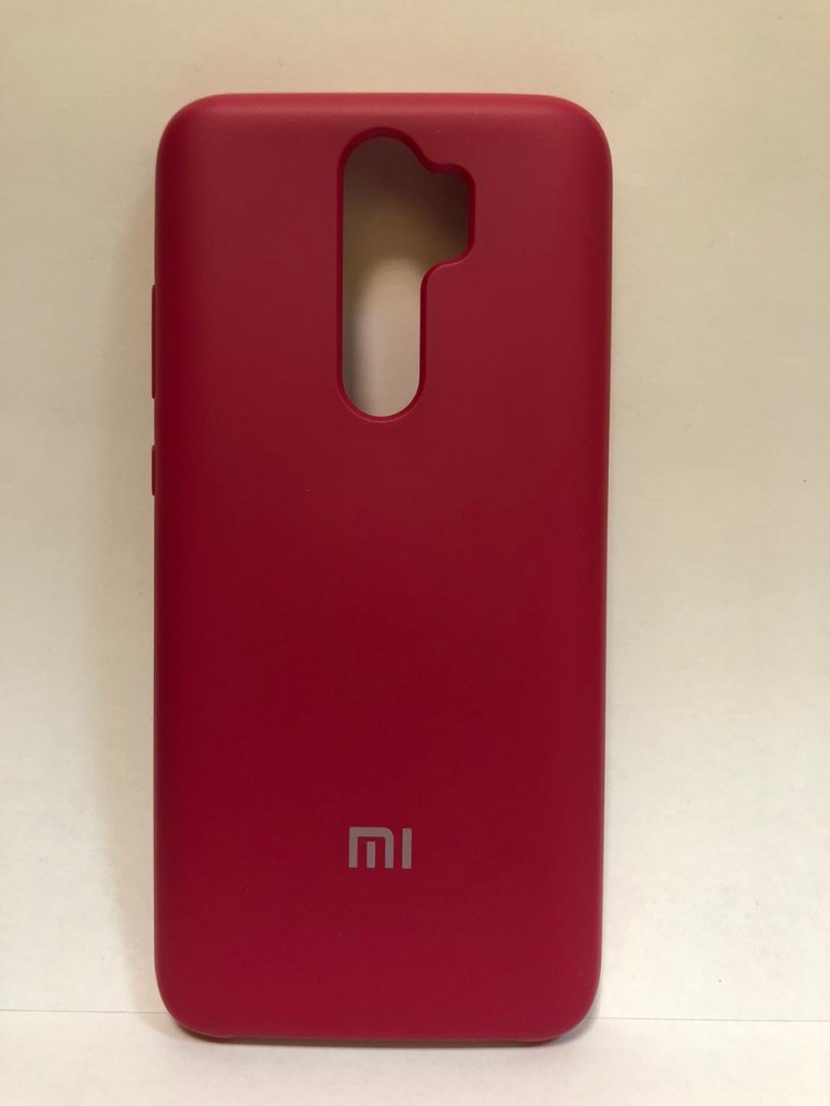 Силиконовая накладка для Xiaomi redmi Note 8 Pro (с логотипом MI малиновый) 1