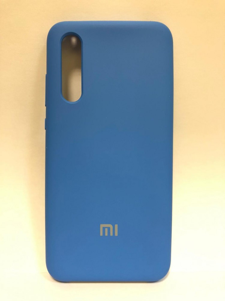Силиконовая накладка для Xiaomi Mi 9 Lite с логотипом Mi (Синяя) 1