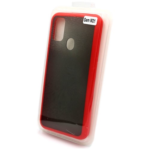 Силиконовая накладка для Samsung Galaxy M21 Skin Feeling (Красная рамка) 2