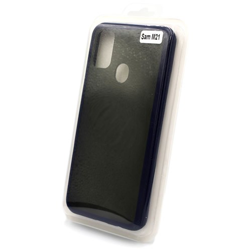 Силиконовая накладка для Samsung Galaxy M21 Skin Feeling (Синяя рамка) 2