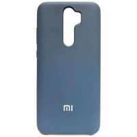 Силиконовая накладка для Xiaomi Redmi Note 8 Pro с логотипом Mi Blue (Тёмно-синий)