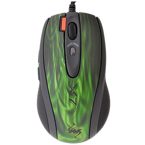 Проводная мышь A4Tech XL-750BK USB лазерная Green Fire (Черная) 2