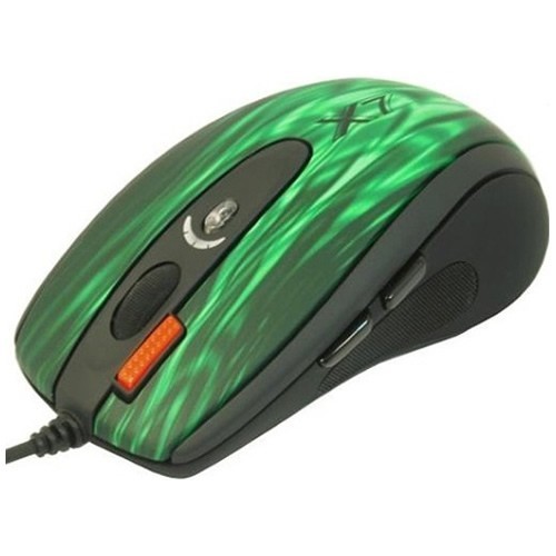 Проводная мышь A4Tech XL-750BK USB лазерная Green Fire (Черная) 4