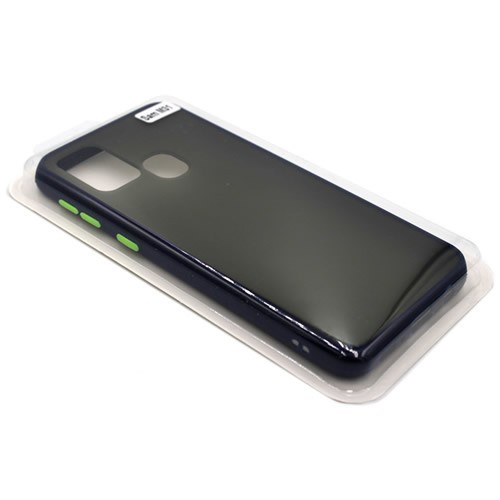 Силиконовая накладка для Samsung Galaxy M31 Skin Feeling (Синяя рамка) 3