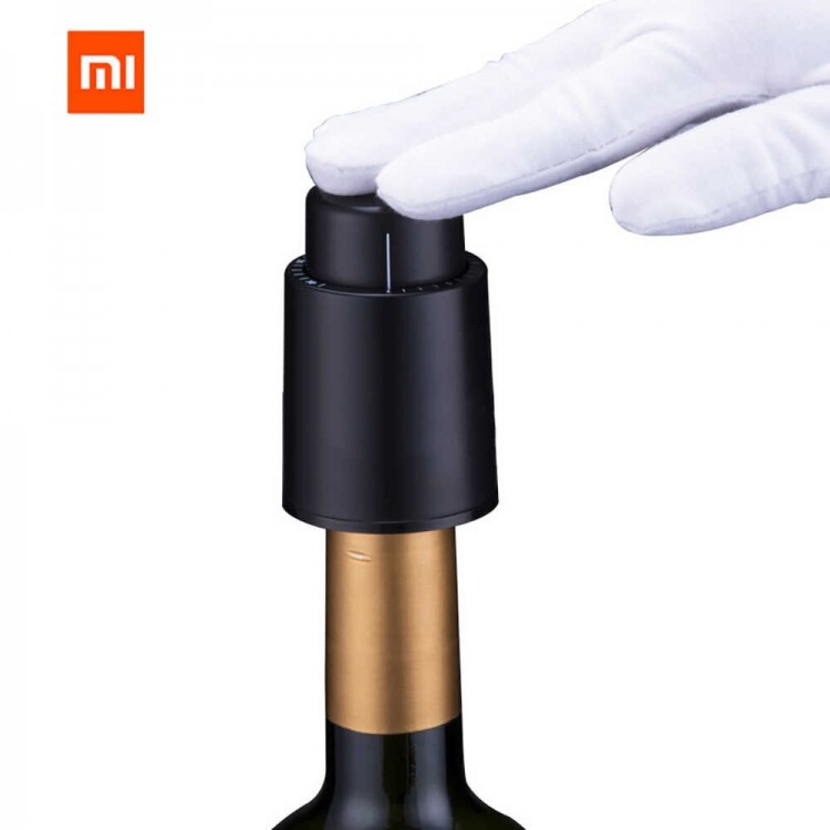 Вакуумная пробка для красного вина Vacuum Wine Stopper Huohou Black (Черный) 3