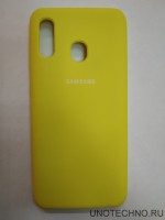 Силиконовая накладка для Samsung Galaxy A20 (Желтая)